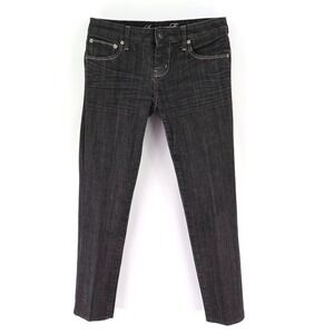 American Eagle Skinny Jeans Womens 6 Black Cotton Blend‎ Low Rise Live Your Life